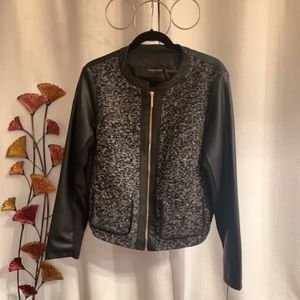 Ivanka Trump Tweed and Faux Leather Jacket NWT